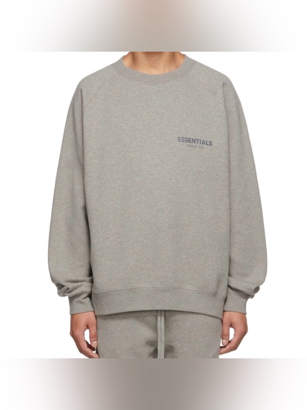 Essentials”Fear of God”Crewneck Sweatshirt Dark Heather Oat Unisex Oversized XXS